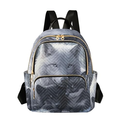 ODAWA Wolf Mom Backpack Purse Women Quilted Anti Theft Backpack Women Mini Backpack