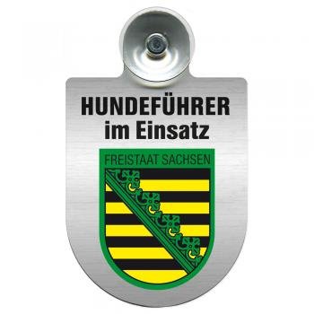 Einsatzschild Windschutzscheibe incl. Saugnapf - Hundeführer im Einsatz - 309381- Regionen nach Wahl Farbe Region Freistaat Sachsen