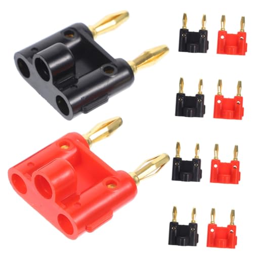 HOUDERCO 20個 バナナプラグ 製二股スピーカーケーブルコネクター ネジ式 接続 音声伝送対応 多機種対応オーディオ配線用
