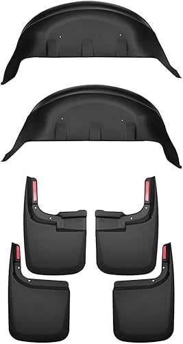 Husky Liners Guardabarros delanteros y traseros y protectores de pozo de rueda trasera  Compatible con Ford F-250, F-350 2017-2023 con ruedas