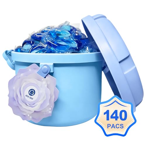 Image of 140-Count Laundry Detergent Pacs, 5-in-1 Powerful Clean, Stain Remover, Color Protector, Fabric Care, Deep Hygienic Clean, HE Compatible