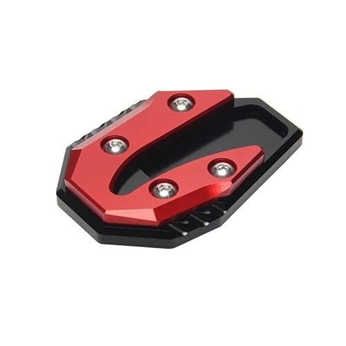 ヤマハ エアロックス155 Nマックス 125 155 NVX155 用 オートバイ用キックスタンド 拡張パッド サイドスタンドサポート 延長プレート(Red)