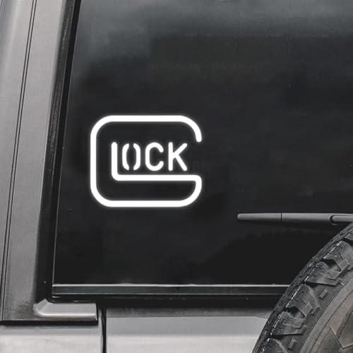 Image of Safe Action Gun Car Sticker Decal, Pistol Perfection Vinyl Waterproof Sticker, Military Veteran Truck Bumper Decal for Locker, Fridge, Mailbox, Laptop, Water Bottle (Reflective White)