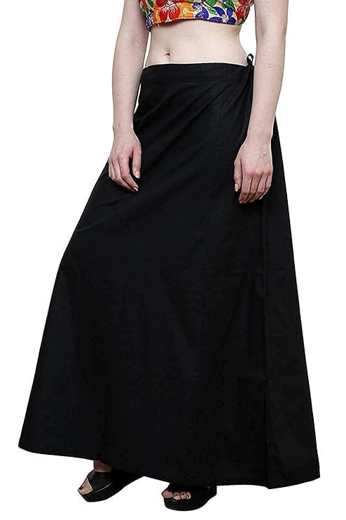 khushi Girl Women's Royal Cotton Readymade Petticoat for Saree (Size-Large) Color-Black-picture-25