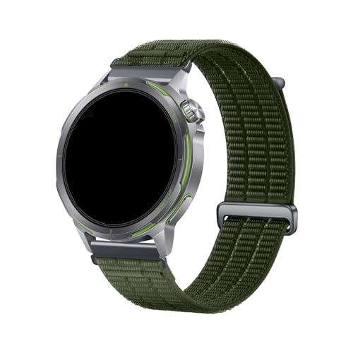 [MHGREF] 18/20/22mm�ʋC���O���f�[�V�����҂݃i�C�������v�x���g�ɓK������Huawei Watch GT Runner 2(Military green,22mm)