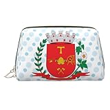FAIOJA Coat Of Arms Of Americana PVC Leather Clutch Zipper Makeup Bag For Women (Large) Portable Toiletry Bag With Divided Pockets Travel Storage Pouch