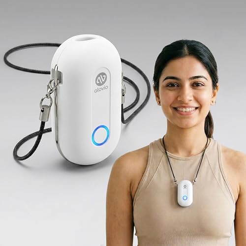 Image of Atovio Wearable & Portable Filterless Air Purifier | TESTED AT IIT KANPUR, MADE IN INDIA | 99.9% Pollutant Removal | Fights Against Dust & Smoke Allergy | 55Hr Battery (Cloud White)