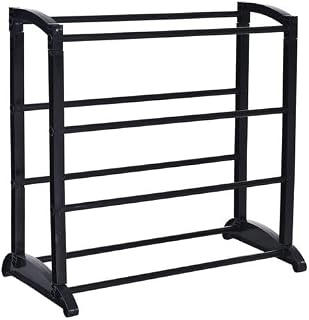 ADMOS 4 -Tier Expandable Shoe Rack | Heavy Duty Metal Shoe Rack | Space Saving Shoe Standing Tower | No Tools Required And Quick Assembly | Footwear Storage | Stores Up To 12 Footwear (Black)