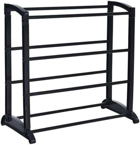 ADMOS 4 -Tier Expandable Shoe Rack | Heavy Duty Metal Shoe Rack | Space Saving Shoe Standing Tower | No Tools Required And Quick Assembly | Footwear Storage | Stores Up To 12 Footwear (Black)