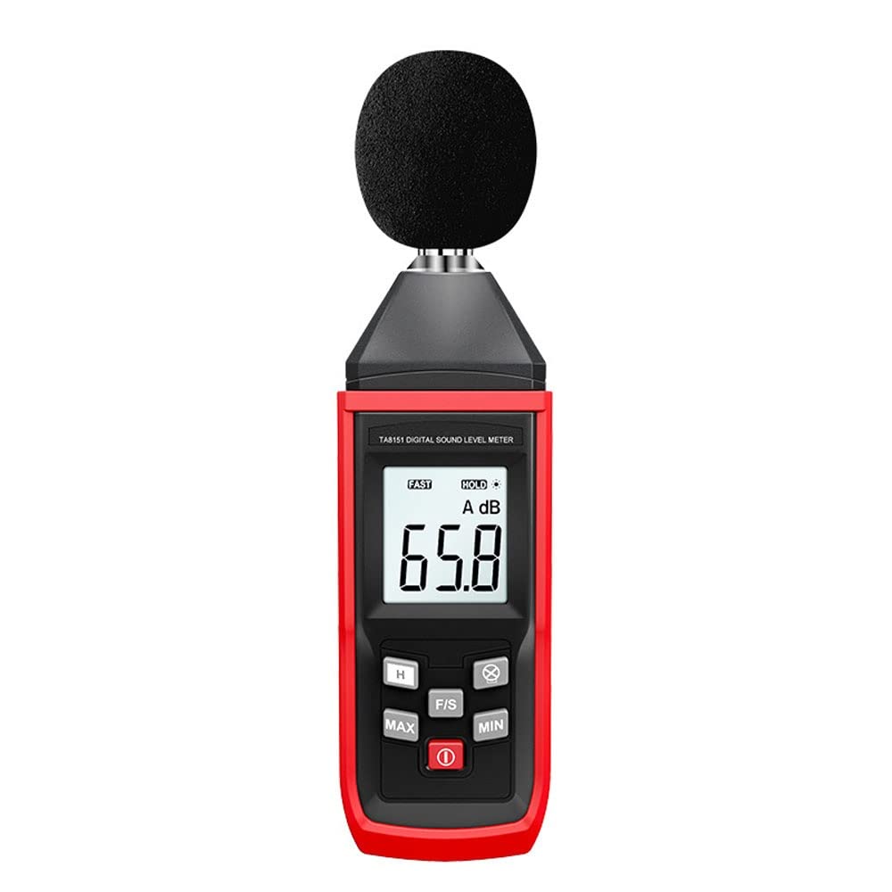 Medidor de decibelios - Sonómetro digital, medidor ruido con pantalla LCD, rango medición 30 a 130 dB for pruebas nivel sonido