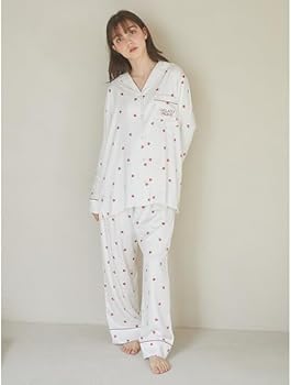 ジェラードピケ　2025年Valentine ハート柄サテンシャツ＆ロングパンツ Amazon | 【Valentine】ハート柄サテンシャツ PWFT251278CRMF