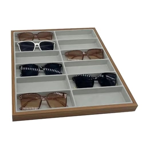 Boîtes de rangement pour lunettes en bois de noyer à compartiments