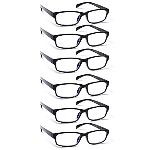 Image of JOSCHOO Computer Reading Glasses for Women and Men 6 Pack Blue Light Blocking Spring Hinge Readers