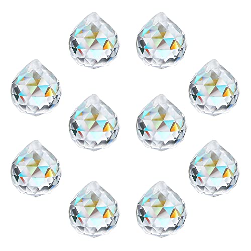 Klare Kristallkugel Prisma Sonnenfänger Regenbogenmacher Anhänger, hängendes Glasdekor für Windows, für Feng Shui, als Geschenk (20 mm, 10er Pack) Cover