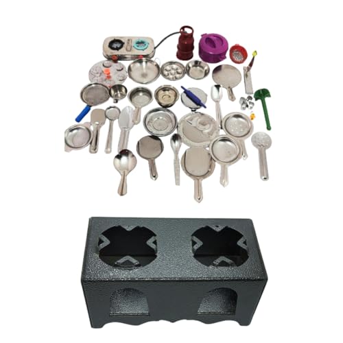 Image of Steel Kitchen Set and Iron Stove for Kids /Miniature Kitchen Set /Toys for Girls, Real Cooking, Mini Cooking Set