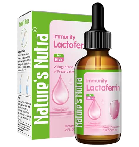 Nature's Nutra Lactoferrin, Premium Liquid Lactoferrin for Baby, Infant, Kids and Children, Non-GMO, Kosher, 2 Fl Oz (60ml)