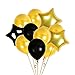 Treasures Gifted Happy Birthday 35th Party Decorations 12 Inch Latex Balloons Metallic Gold Banner and Gold foil Fringe Curtain Supplies Kits