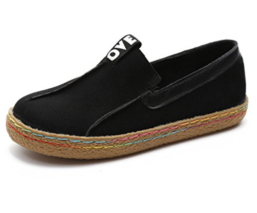 CUSTOME Mujer Ponerse Ante de Cuero Suave Holgazanes Zapatos de conducción