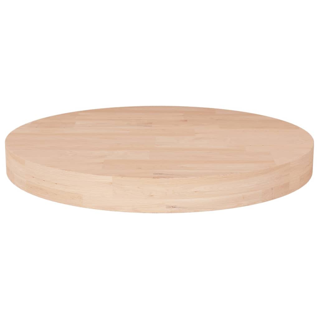 vidaXL Solid Wood Oak Round Table Top Dining Room Furniture Kitchen Wooden Replacement Dining Table Top Round Tabletop Ø30x4 cm Untreated