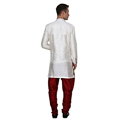 Image of Royal Kurta Men's Jacquard Silk Floral Print Indowestern Sherwani