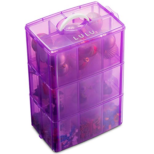 LifeSmart Medium Size Christmas Ornaments Storage Stackable Compatible with Lego Dimensions, Characters, LOL Dolls and More
