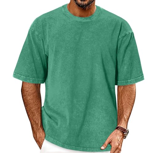 Image of Oversized Tshirts for Men Short Sleeve Vintage Washed Basic Loose Tees 2026
