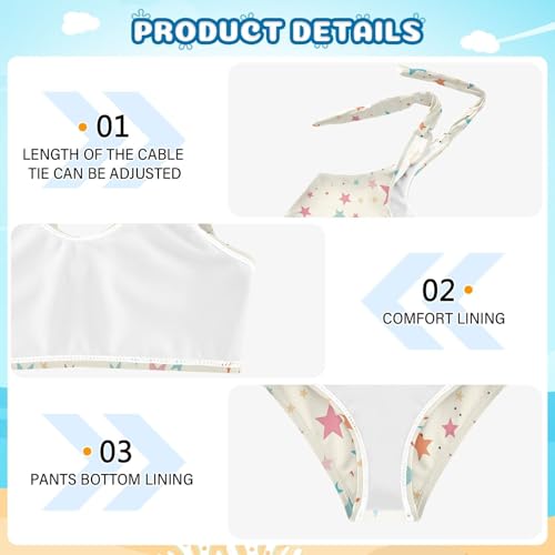 KLL Patriotic Star Pattern Girls' Two Piece Bikini Set Scoop Neck Swimsuit Swimming Suits Adjustable Strap4
