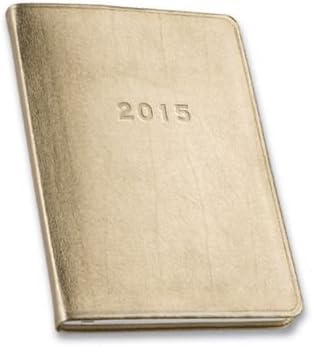 2015 Gallery Leather Weekly Desk Planner Calendar (Includes July 2014-June 2016 Monthly format) Made in USA (Gold)