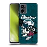 Head Case Designs sous Licence Officielle NFL Casque des Eagles Vainqueur du Super Bowl LIX 2025 Coque en Gel Doux Compatible avec Motorola Moto G (2024)