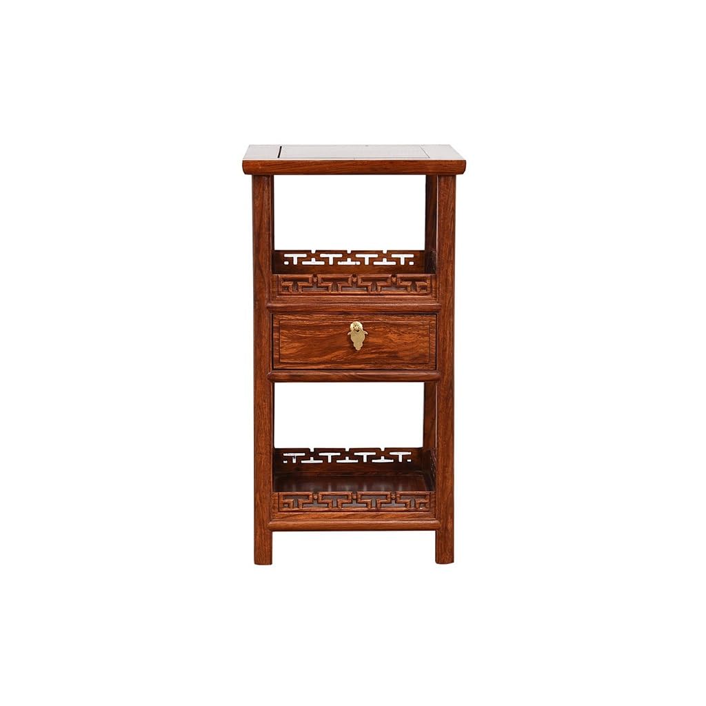 eexbz Sofa Wooden Chinese Style Living Room Sofa Side Table Wooden Furniture Small Side Table Corner Table Sofas for Living Room