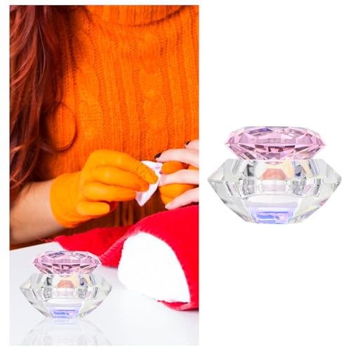 Copa de Cristal para Manicura Hexagonal Rosa con Tapa miniatura 7