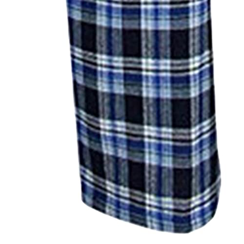 Mens Pajama Pants Elastic Waist Slacks Flannel Plaid Printed Lounge Bottoms Casual Loose Sleep Trousers Sleepwear (Blue,XX-Large)3
