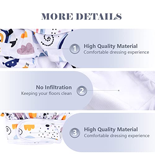 Ammoniakt Dog Diapers (2Pcs) For Female Dogs,Dog Cute Diapers Perfect For Dogs In Heat,Incontinence, And Excitable Urination. Washable Dog Diapers Come In A Cute White And Gray Panda Design,S #TOP2