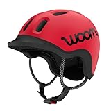 woom Ready Kids’ Helmet, Adjustable Pinch-Free Children’s Helmet with Reflective Details for Bicycle Riding, Roller Skating & Scooting, for Boys & Girls (Ages 1-14) - Red - Medium