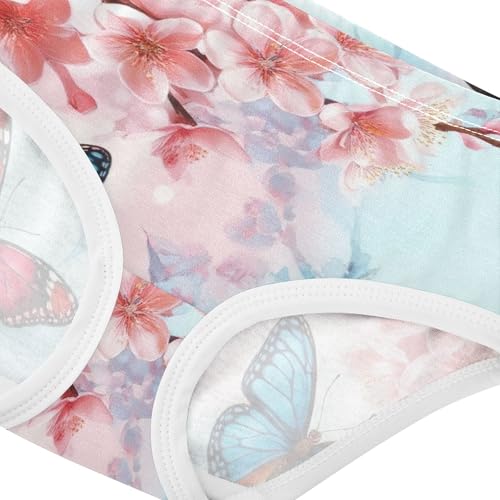 Cotton Toddlers Underwear Floral Vibrant Butterflies Cherry Blossoms Girl Panties Cute Funny Briefs Underpants 2t4