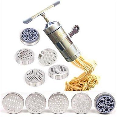 Timo Portable Home Stainless Steel Pasta Noodle Press Machine with 5 Template
