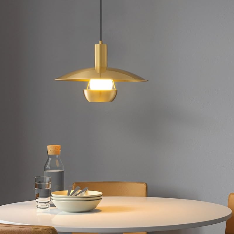 Lampe suspendue de comptoir petite tête unique en cuivre blanc minimaliste