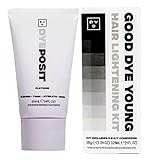 GDY DYEposit Color Depositing Conditioner (Platinum) and Hair Lightener Kit with Dust Free Powder Lightener and 25 Volume Developer - Moisturizing Bleaching Kit - Vegan Hair Bleach (4 oz.)