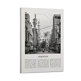 LZTEN Pakistan-Druck, schwarz-weiße Straße, 