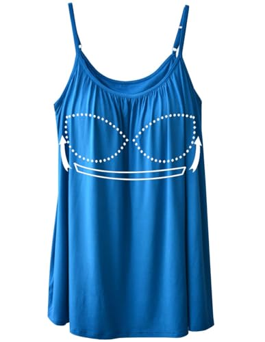 Image of Camisoles for Women with Built in Bra Adjustable Strap Tank Tops Cami Sleeveless Summer Tops for Workout Sleeping Traveling
