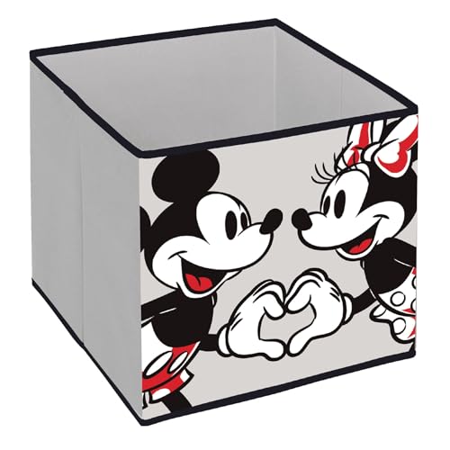 ARDITEX - Conteneur organisateur pliable Mickey et Minnie de Licence Officielle Disney - 31x31x31cm - Pour ranger jouets, vêtements et accessoires
