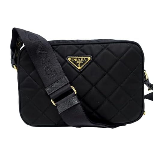 How to tell if prada messenger bag is real Prada Black Quilted Nylon Crossbody Bag 1BH089