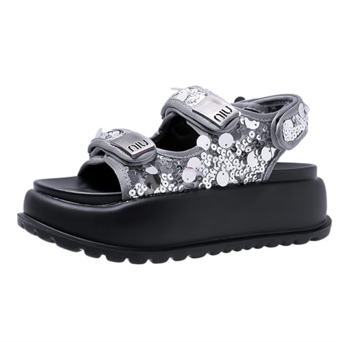 Womens Sandals Women's summer outdoor sandals thick sole heightening fashionable casual beach Roman shoes