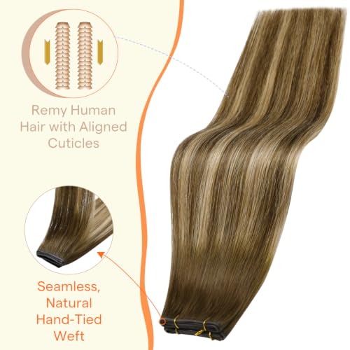 Image of Full Shine Tape in Weft Hair Extensions Human Hair, 50g 24 Inch