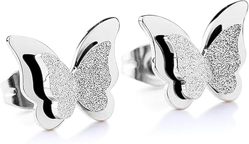 Image of Nilu's Collection Charming Dual Butterfly Classic Stud Earrings For Girls and Women | Anti-Tarnish | Anti- Allergy