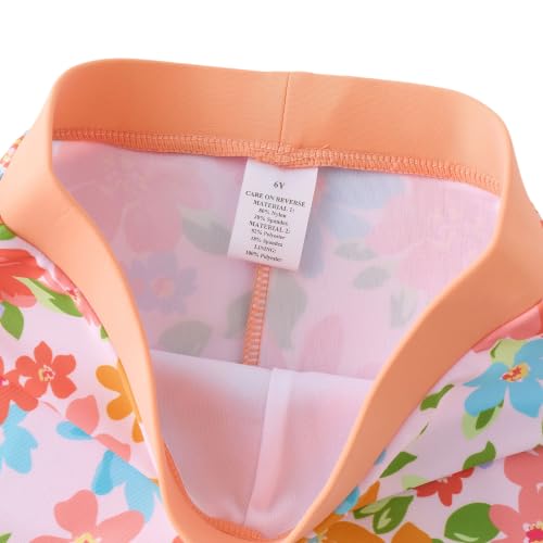 Image of UMELOK Girl Rash Guard Swimsuit 2-Pieces Long Sleeve Bathing Suit 4-12Years | Kids Swimwear Sets,UPF 50+ Sun Protection,Soft And Comfortable Fabric,Swimming Pool,Beach