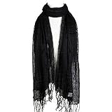 Scarf& Bright Solid Color Thin & Light Fashion (Black)
