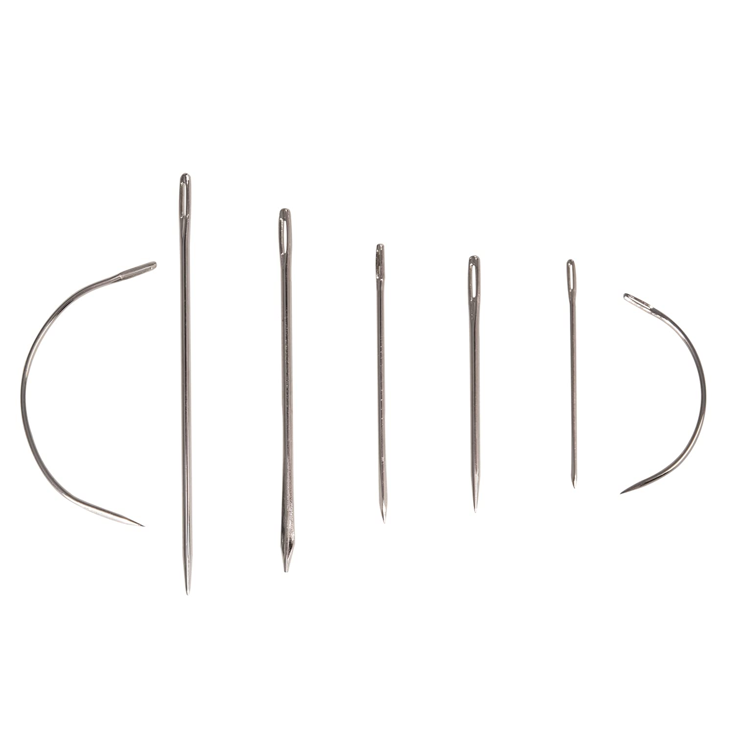 Mfuoe 7 Pcs Upholstery Sewing Needles Set Hand Repair Curved Carpet Leather Repair Needles (7)