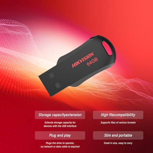 Image of HIKVISION M200R 64GB USB 2.0 Pen Drive, HS-USB-M200R(DZ) /64G