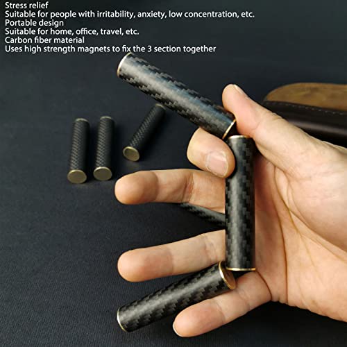 Brinquedo Bastão Giratório Adulto de 3 Seções, Caneta Magnética Portátil de Fibra de Carbono de Latã